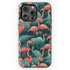 Custom Initials Tropical Pink Flamingos iPhone Case